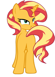 Size: 4303x6000 | Tagged: safe, artist:gmaplay, sunset shimmer, pony, unicorn, g4, bunset shimmer, butt, featureless crotch, female, plot, seductive, seductive look, simple background, solo, transparent background