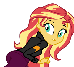 Size: 794x720 | Tagged: safe, artist:gmaplay, sunset shimmer, equestria girls, g4, my little pony equestria girls: friendship games, ass, bunset shimmer, butt, female, rear, simple background, solo, transparent background