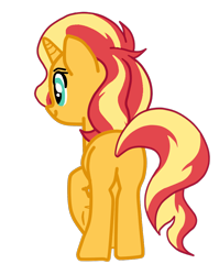 Size: 1544x1940 | Tagged: safe, artist:gmaplay, sunset shimmer, pony, unicorn, g4, bunset shimmer, butt, female, plot, rear, rear view, simple background, solo, transparent background