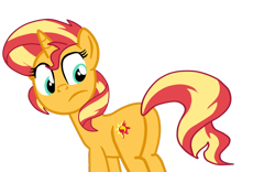 Size: 1280x798 | Tagged: safe, artist:gmaplay, sunset shimmer, pony, unicorn, g4, bunset shimmer, butt, female, looking back, plot, simple background, solo, transparent background
