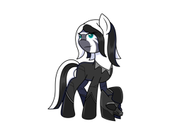 Size: 1600x1200 | Tagged: safe, artist:kb-gamerartist, zecora, pony, zebra, g4, alternate hairstyle, black panther, chadwick boseman, clothes, cosplay, costume, crossover, female, helmet, marvel, marvel cinematic universe, mask, raised hoof, simple background, solo, t'challa, transparent background, tribute