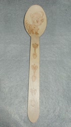 Size: 670x1192 | Tagged: safe, artist:malte279, silver spoon, g4, craft, cutie mark, pyrography, spoon, traditional art, wooden spoon