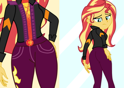 Size: 3129x2233 | Tagged: safe, artist:gmaplay, sunset shimmer, equestria girls, g4, my little pony equestria girls: better together, ass, breasts, bunset shimmer, butt, elastigirl, female, geode of empathy, helen parr, high res, magical geodes, mrs. incredible, music festival outfit, solo, the ass was fat, the incredibles