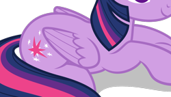Size: 1022x580 | Tagged: safe, artist:jp, edit, vector edit, twilight sparkle, alicorn, pony, g4, to where and back again, cropped, female, lying down, prone, simple background, smiling, solo, transparent background, twilight sparkle (alicorn), vector