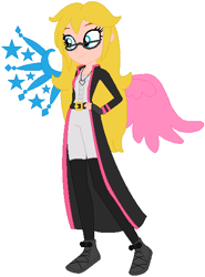 Size: 406x549 | Tagged: safe, artist:selenaede, artist:user15432, oc, human, equestria girls, g4, base used, clothes, crossover, equestria girls style, equestria girls-ified, fingerless gloves, glasses, gloves, hand on hip, jewelry, necklace, shoes, simple background, sneakers, solo, white background, wings