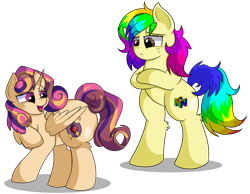 Size: 8000x6207 | Tagged: safe, artist:rainbowtashie, oc, oc:princess young heart, oc:rainbow tashie, alicorn, earth pony, pony, alicorn oc, alicorn princess, bipedal, butt, commissioner:bigonionbean, cutie mark, extra thicc, female, flank, fusion, fusion:apple bloom, fusion:dinky hooves, fusion:scootaloo, fusion:sweetie belle, horn, mare, plot, simple background, transparent background, wings, writer:bigonionbean