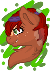 Size: 1080x1541 | Tagged: safe, artist:silentwolf-oficial, oc, oc only, earth pony, pony, bust, earth pony oc, eyelashes, freckles, signature, simple background, solo, transparent background, watermark