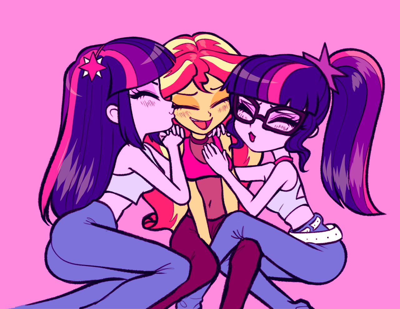 sci-twi, sunset shimmer, twilight sparkle, equestria girls, adorasexy, bell...