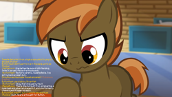 Size: 1246x701 | Tagged: safe, artist:jan, edit, button mash, don't mine at night, g4, angry, faic, frustrated, haiku, implied apple bloom, implied dinky, implied kettle corn, implied rumble, implied sweetie belle, minecraft, text