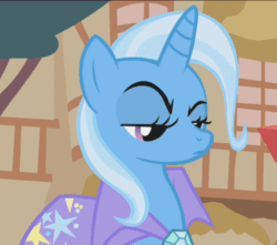 Size: 864x763 | Tagged: safe, edit, edited screencap, screencap, trixie, pony, boast busters, g4, animated, deal with it, female, gif, mlg, solo, sunglasses, swag glasses