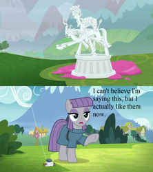 Size: 1280x1440 | Tagged: safe, edit, edited screencap, editor:korora, screencap, boulder (g4), cozy glow, lord tirek, maud pie, queen chrysalis, earth pony, pony, g4, the ending of the end, the maud couple, female, legion of doom, legion of doom statue, mare, maud being maud, petrification, rock, speech, talking, that pony sure does love rocks