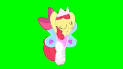 Size: 1920x1080 | Tagged: safe, artist:angrymetal, apple bloom, earth pony, pony, g4, 1000 hours in ms paint, ballerina, ballet, ballet queen apple bloom, ballet slippers, bloomerina, crown, en pointe, female, jewelry, needs more saturation, raised hooves, regalia, solo, wings