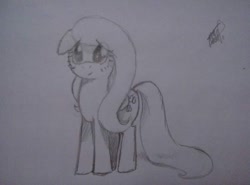 Size: 720x533 | Tagged: safe, artist:ionipony, fluttershy, pegasus, pony, g4, female, pencil drawing, smiling, solo, traditional art