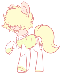 Size: 420x506 | Tagged: safe, artist:rerorir, oc, oc only, earth pony, pony, ambiguous gender, clothes, simple background, solo, sweater, white background
