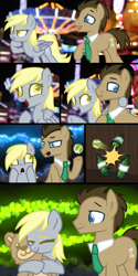 Size: 1400x2800 | Tagged: safe, alternate version, artist:silvexxx01, derpy hooves, doctor whooves, time turner, earth pony, pegasus, pony, g4, ball, bottle, carnival, comic, commission, cute, derpabetes, excited, fairground, female, glass bottle, hoof hold, hug, male, mare, merry-go-round, necktie, night, open mouth, raised hoof, ship:doctorderpy, shipping, stallion, starry eyes, straight, teddy bear, tennis ball, tongue out, wingding eyes, ych result