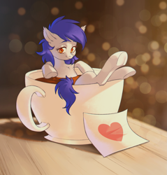Size: 2467x2576 | Tagged: safe, artist:ls_skylight, oc, oc only, oc:gabriel, pony, commission, cup, cup of pony, high res, micro, solo, ych result