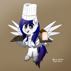 Size: 1600x1600 | Tagged: safe, artist:livehotsun, oc, oc only, oc:hotsun, original species, pegasus, pony, bread, cook, cookie, cute, food, male, nudity, solo