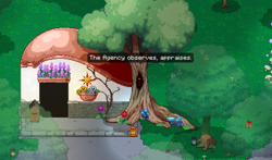 Size: 1342x787 | Tagged: artist needed, source needed, safe, butterfly, pony town, duckery in the description, flower, game screencap, lantern, mushroom, no pony, tree, tree stump