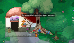 Size: 1333x773 | Tagged: artist needed, source needed, safe, butterfly, pony town, duckery in the description, flower, game screencap, lantern, mushroom, no pony, tree, tree stump