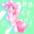 Size: 1536x1536 | Tagged: safe, artist:kurogewapony, pinkie pie, earth pony, pony, daily pinkie pie, g4, belly, cute, diapinkes, dock, featureless crotch, female, hooves, japanese, mare, open mouth, raised leg, solo, underhoof