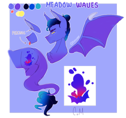 Size: 2533x2368 | Tagged: safe, artist:shinningblossom12, oc, oc:meadow waves, bat pony, pony, bat pony oc, bat wings, high res, leonine tail, male, reference sheet, simple background, stallion, transparent background, wings