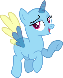Size: 982x1206 | Tagged: safe, artist:pegasski, oc, oc only, alicorn, pony, fame and misfortune, g4, alicorn oc, bald, base, bedroom eyes, eyelashes, female, flying, horn, mare, open mouth, simple background, smiling, solo, transparent background, two toned wings, underhoof, wings