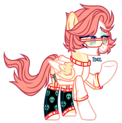 Size: 1629x1641 | Tagged: safe, artist:rerorir, oc, oc only, pegasus, pony, clothes, female, mare, shirt, simple background, socks, solo, sunglasses, transparent background, two toned wings, wings