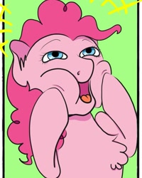 Size: 709x888 | Tagged: safe, alternate version, artist:edwenn_hybride, pinkie pie, earth pony, pony, g4, cheek squish, chest fluff, female, mare, open mouth, smiling, solo, squishy cheeks