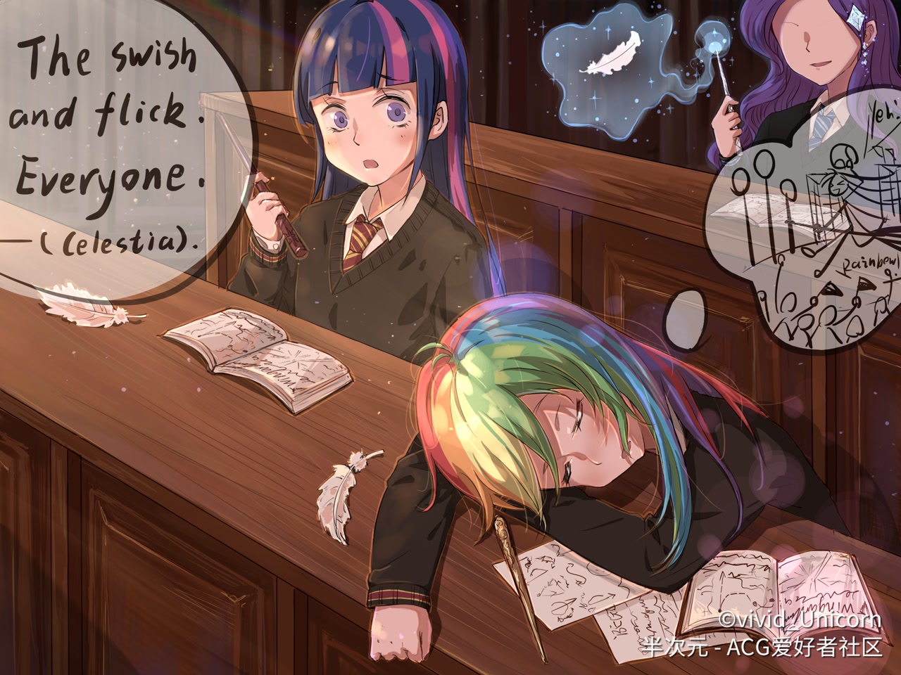 2416042 safe, alternate version, artistvivid_unicorn, rainbow dash