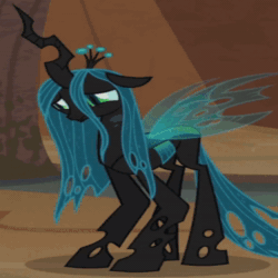 Size: 640x640 | Tagged: safe, edit, edited screencap, screencap, queen chrysalis, changeling, changeling queen, a canterlot wedding, g4, to where and back again, animated, female, former queen chrysalis, meme, solo, sound, that is a bug!, webm