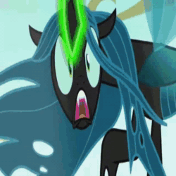 Size: 640x640 | Tagged: safe, edit, edited screencap, screencap, queen chrysalis, a canterlot wedding, frenemies (episode), g4, the beginning of the end, to where and back again, animated, error, female, former queen chrysalis, glitch, meme, sound, that is a bug!, video, webm