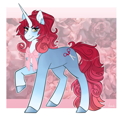 Size: 2089x2000 | Tagged: safe, artist:jeshh, oc, oc only, pony, unicorn, female, high res, magical lesbian spawn, mare, neck bow, offspring, parent:cherry jubilee, parent:sassy saddles, solo