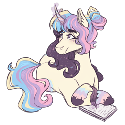 Size: 3000x3000 | Tagged: safe, artist:monnarcha, oc, oc only, pony, unicorn, female, high res, magic, mare, prone, simple background, solo, transparent background