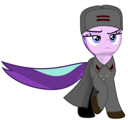 Size: 7122x6665 | Tagged: safe, artist:bastbrushie, artist:estories, starlight glimmer, pony, unicorn, g4, boots, clothes, coat, communism, equal cutie mark, equalized, female, gloves, hat, serious, serious face, shoes, simple background, solo, soviet union, stalin glimmer, tail, transparent background, ushanka