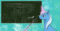 Size: 1024x538 | Tagged: safe, artist:thebrightesttwilight, trixie, pony, g4, chalkboard, female, solo