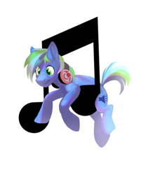 Size: 1612x1910 | Tagged: safe, artist:dearmary, oc, oc only, oc:sound check, earth pony, pony, music notes, simple background, solo, white background