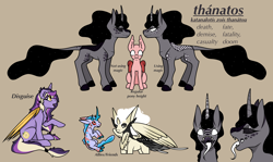 Size: 3162x1889 | Tagged: safe, artist:catdork, alicorn, hybrid, pony, unicorn, glowing, glowing eyes, glowing horn, horn