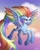 Size: 1356x1714 | Tagged: safe, artist:bluesunrise905, rainbow dash, pegasus, pony, g4, twilight's kingdom, cloud, colored wings, female, floppy ears, flying, mare, multicolored wings, rainbow power, rainbow wings, sky, solo, spread wings, wings