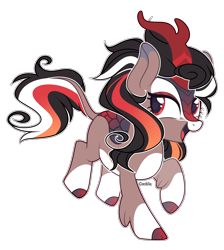 Size: 3328x3712 | Tagged: safe, artist:mint-light, oc, oc only, kirin, base used, cloven hooves, high res, horn, kirin oc, leonine tail, open mouth, simple background, smiling, solo, transparent background