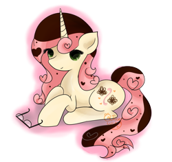 Size: 1367x1290 | Tagged: safe, artist:ambercatlucky2, oc, oc only, oc:chocolate strawberri vanilli breezi, pony, unicorn, glasses, horn, simple background, sitting, solo, transparent background, unicorn oc