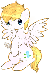 Size: 962x1418 | Tagged: safe, artist:ambercatlucky2, oc, oc only, oc:ice luck, pegasus, pony, pegasus oc, simple background, sitting, solo, transparent background, wings