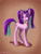 Size: 3543x4724 | Tagged: safe, artist:lin feng, aria blaze, pony, unicorn, g4, brown background, disguise, disguised siren, equestria girls ponified, female, gem, mare, ponified, ponified siren, simple background, siren gem, solo, species swap, unicorn aria blaze