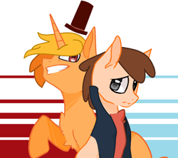 Size: 1014x902 | Tagged: safe, artist:megapon3, pony, bill cipher, dipper pines, gravity falls, male, ponified