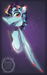 Size: 528x835 | Tagged: safe, artist:manella-art, oc, oc only, oc:windy shamrock, pegasus, pony, bust, male, portrait, solo, stallion