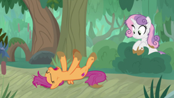 Size: 1920x1080 | Tagged: safe, screencap, scootaloo, sweetie belle, g4, growing up is hard to do, mud, older, older scootaloo, older sweetie belle