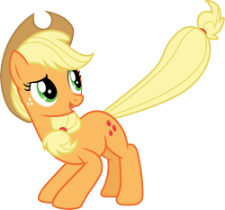 Size: 3218x3000 | Tagged: safe, artist:cloudy glow, applejack, earth pony, pony, bats!, g4, female, high res, simple background, solo, transparent background, vector