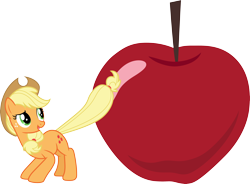 Size: 4072x3000 | Tagged: safe, artist:cloudy glow, applejack, earth pony, pony, bats!, g4, apple, female, food, simple background, solo, transparent background, vector