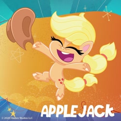 Size: 890x890 | Tagged: safe, applejack, earth pony, pony, g4, g4.5, my little pony: pony life, abstract background, female, mare, solo