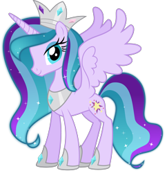 Size: 4358x4500 | Tagged: safe, artist:shootingstarsentry, oc, oc only, oc:star blossom, alicorn, pony, absurd resolution, crown, female, jewelry, looking at you, mare, regalia, simple background, solo, transparent background