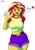 Size: 2896x4096 | Tagged: safe, artist:skyart301, sunset shimmer, equestria girls, g4, belly button, big breasts, breasts, busty sunset shimmer, clothes, female, looking at you, midriff, shirt, short shirt, shorts, simple background, smiling at you, solo, t-shirt, waving, white background